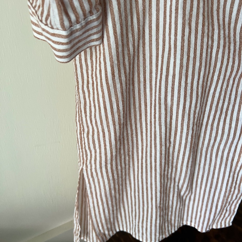 CJLA Rust Striped Shirt Dress - Picture 3 of 7